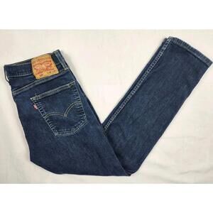 Levis 513 Mens 32x30 Blue Jeans Dark Wash Denim Five Pockets 98% Cotton